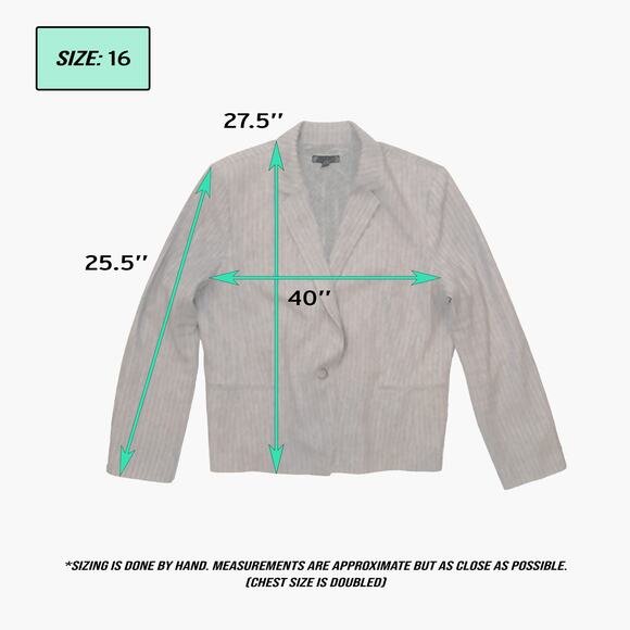 ANN TAYLOR Plus Size Linen Blend Single-Breasted 2 Piece Suit (Gray | Size 16) - Picture 12 of 13